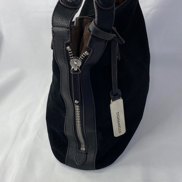 Tignanello Women's Black Suede Shoulder Bag - Picture 3 of 16
